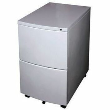 HDL Metal Mobile Pedestal - for File - Legal, Letter - Mobility, Locking Drawer, Ball Bearing Slide, Full Drawer Extension - Titanium - Metal 2 FILE DRAWERS FOR LETTER OR L 15 1/2" W X 22 1/2" D X 27" H