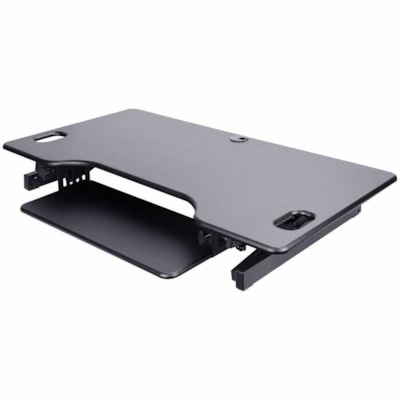 Rocelco 46"W-20"H Deluxe Adjustable Desk Riser - 45 lb (20411.66 g) Load Capacity - 20" (508 mm) Height x 46" (1168.40 mm) Width - Desk - Matte - Steel, Laminate, Medium Density Fiberboard (MDF), Metal - Black - For Multipurpose, Computer, Monitor, Notebook, Commercial - Keyboard Tray, Ergonomic, Gr table Desk Riser tigue mat