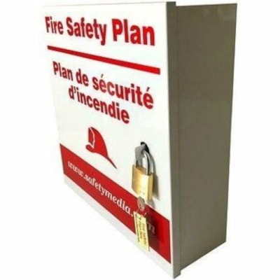 Safety Media Mounting Box - Red, White - Aluminum - 1 / Unit FIRE DEPARTMENT APPROVED WEATHER RESISTANT