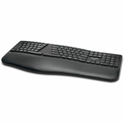 Kensington Pro Fit Ergo Wireless Keyboard-Black - Wireless Connectivity - Bluetooth/RF - 4 - 2.40 GHz - USB Interface - ChromeOS, macOS, Windows - Black BLUETOOTH  WIRELESS - BLACK 