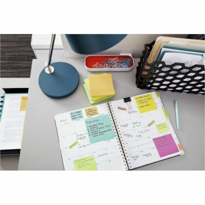 Post-it® Notes - Floral Fantasy Color Collection - 1400 - 3" (76.20 mm) Flag/Note Width x 3" (76.20 mm) Flag/Note Length - Square - 100 Sheets per Pad - Unruled - "Limeade, Citron, Iris Infusion, Positively Pink, Blue Paradise - Paper - Self-adhesive, Repositionable - 14 / Pack 14 PADS  100 SHEETS/PAD 