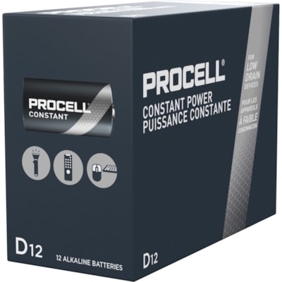 Procell by Duracell Alkaline D Batteries - For Multipurpose - D - 14000 mAh - 1.5 V DC - 12 / Box 12/BX 