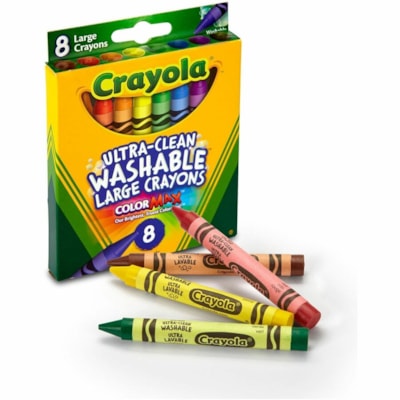 Crayola Kid's 8 Count Large Washable Crayons - Assorted - 8 / Box  