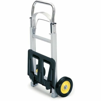 Safco Hideaway Compact Hand Truck - Folding Handle - 250 lb (113398.09 g) Capacity - 2 Casters - 6" (152.40 mm) Caster Size - Steel, Aluminum - 15.5" (393.70 mm) Width x 16.5" (419.10 mm) Depth x 43.5" (1104.90 mm) Height - Aluminum Frame - Silver - 1 Each 15.5X8 OPENS TO 16.5X29X43.5 