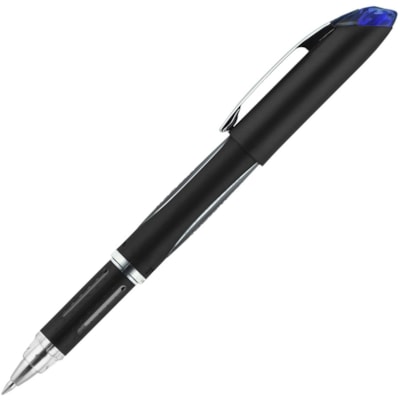 uni® Jetstream Ballpoint Pens - 1 mm (0.04") Medium Pen Point - Refillable - Black Ink - Pigment-based - Black Stainless Steel Barrel - 1 Dozen BLACK W/WINDOWED GRIP TO MONITOR INK REFILLABLE 12/BOX