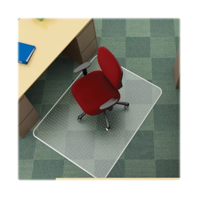 Deflecto EconoMat for Carpet - Carpeted Floor - 60" (1524 mm) Length x 46" (1168.40 mm) Width - Vinyl - Clear - 1 Each FOR LOW PILE CARPET W/O PADDNG CLEAR VINYL