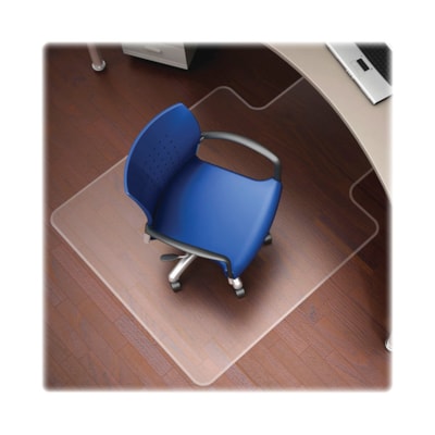 Deflecto - Dessous de siège EconoMat - Sol sans tapis - longueur de tapis 53 po (1346,20 mm) x largeur de tapis 45 po (1143 mm) - longueur de lèvre 12 po (304,80 mm) x largeur de lèvre 25 po (635 mm) - Vinyle - clair - 1 chaque POUR PLANCHERS DURS SANS TAPIS VINYLE TRANSPARENT