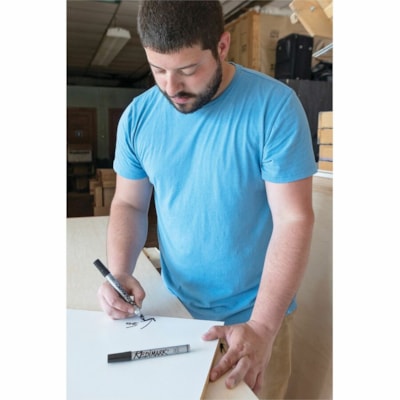 Dixon Industrial RediMark Chisel Tip Permanent Markers - Chisel Marker Point - Black Ink - Metal Barrel - 12 / Box CHISEL BLACK 