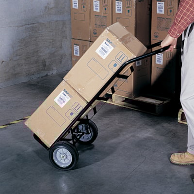 Safco Tuff Truck Continuous Handle - 400 lb (181436.95 g) Capacity - 8" (203.20 mm) Caster Size - 19.5" (495.30 mm) Width x 14.5" (368.30 mm) Depth x 45.5" (1155.70 mm) Height - Steel Frame - Black - 1 Each CAP ASSEMBLED BLACK 19.5W X 14.5D  X 45.5H