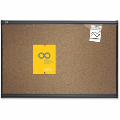 Quartet Prestige Bulletin Board - 36" (914.40 mm) Board Height x 48" (1219.20 mm) Board Width - Brown Cork Surface - Self-healing, Durable - Graphite Frame - 36" (914.40 mm) Width - 1 Each COLOURED GRAPHITE FINISH FRAME MOUNTING SYSTEM INCL.QUARTET