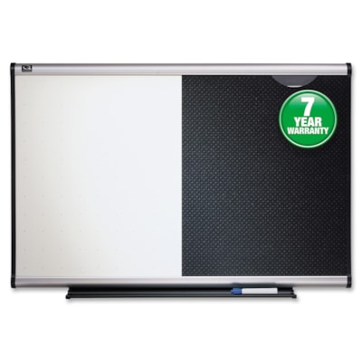 Quartet - Quartet® Tableau combiné Prestige®, 3 pi x 2 pi - largeur de 36 po (914,40 mm) x hauteur de 24 po (609,60 mm) - Surface Noir Mousse - Frame Argenté Aluminium - Horizontal - 1 chaque 36X24 PO  EFFACEMENT COMPLET CADRE MOUSSE RECOUVERT D ALUM