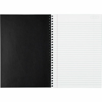 Cambridge - Cambridge City(tm) Cahier commercial - 80 Feuilles - Reliure spirale - Ligné collège Front Ruling - 0,28 po (7,11 mm) Avec ligne - 20 lb (9071,85 g) Poids de Base - format 8 po (203,20 mm) x 5 po (127 mm) - Paper Blanc - Binding Noir - Cover Noir Lin - Papier bond, Perfo LTD 8X4-7/8PO 80PAGES LIGNÉE COUVERTURE FLEXIBLE EN LIN