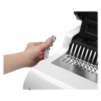 Fellowes Pulsar(tm) E 300 Electric Comb Binding Machine w/Starter Kit - CombBind - 300 Sheet(s) Bind - 20 Punch - 5.13" (130.30 mm) Height x 16.94" (430.28 mm) Width x 15.38" (390.65 mm) Depth - White, Black b Binding Machine with Starter  Kit