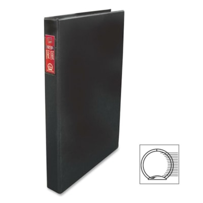 Avery® Heavy Duty Round Ring Binder - 2" (50.80 mm) Binder Capacity - Legal - 8 1/2" (215.90 mm) x 14" (355.60 mm) Sheet Size - 3 Ring(s) - Fastener(s): Round Ring - Pocket(s): 4 - Vinyl - Black - Recycled - Gap-free Ring - 1 Each 3-ROUND RINGS  8 "X14" SHEETS TWO INTERIOR POCKETS