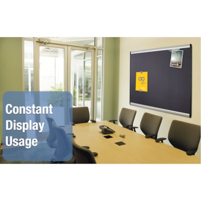 Quartet Prestige Plus Magnetic Bulletin Board - 24" (609.60 mm) Board Height x 36" (914.40 mm) Board Width - Gray Fabric Surface - Magnetic, Self-healing, Durable - Silver Aluminum Frame - 1 Each BULLETIN BOARD 3' X 2' MAGNETIC