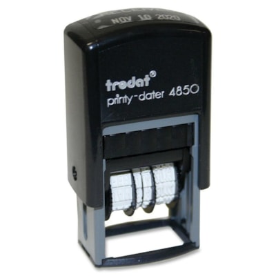 Trodat 4850 Printy Self Inking Stamp - Message/Date Stamp - PAID - Recycled - 1 Each 3.8mm  RED/BLUE PAD 