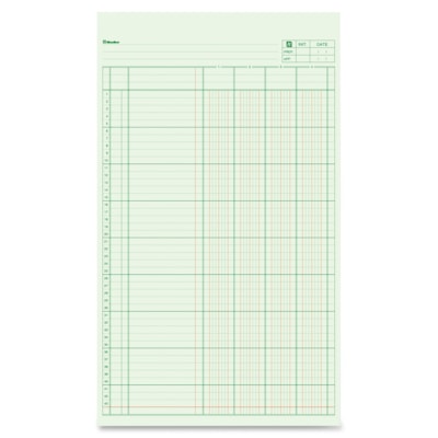 Blueline Columnar Pad - 50 Sheet(s) - Gummed - 8 1/4" (21 cm) x 14" (35.6 cm) Sheet Size - 2 x Holes - 4 Columns per Sheet - Green Sheet(s) - Blue Cover - Recycled - 1 Each 50 SHT GRN TINT 2 HOLE TOP PUNCHED 43 LINES DOMINION