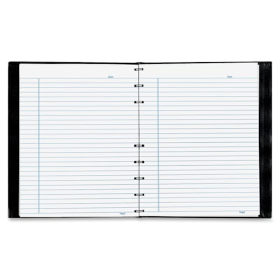 Blueline Notepro Lizard-Look Hard Cover Composition Book - 150 Sheets - Twin Wirebound - Ruled Margin - 9 1/4" (234.95 mm) x 7 1/4" (184.15 mm) Sheet Size - Black Cover - Hard Cover, Self-adhesive, Index Sheet, Micro Perforated, Pocket, Durable Cover - Recycled - 1 Each BLACK LIZARD COVER 9-1/4X7-1/4 150 PAGES TWIN WIRE BINDING