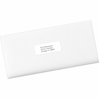 Avery® Eco-Friendly Address Labelsfor Laser and Inkjet Printers, 1" x 2-5/8" - 1" (25.40 mm) Width x 2 5/8" (66.68 mm) Length - Permanent Adhesive - Rectangle - Laser, Inkjet - Matte - White - Paper - Recyclable, PVC-free, Permanent Adhesive, Customizable, Chlorine-free, Water Based, Peel-off -  1X2-5/8  30LBLS/SHT  25SHT/PK 750/PK INKJET & LASER COMPAT.