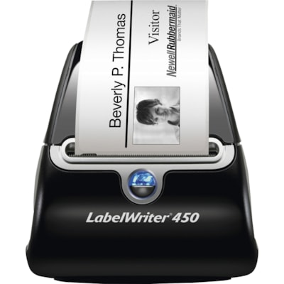 Dymo LabelWriter Adhesive Name Badges - 4" (101.60 mm) Width x 2 1/4" (57.15 mm) Length - Removable Adhesive - Rectangle - Direct Thermal - White - Self-adhesive - 250 / Roll NAME BADGE 