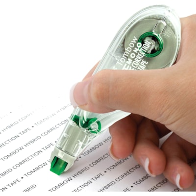 Tombow Mono Hybrid-Style Correction Tape - 0.16" (4.06 mm) Tape Width x 32.8 ft (10.01 m) Tape Length - 1 Line(s) - White Tape - Ergonomic Dispenser - Acid-free, Non-refillable, Retractable, Pivoting Head - White - 10 / Pack MONO HYBRID-STYLE  REFILLABLE 4MM X 10M