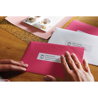Dymo White Address Labels - 3 1/2" (88.90 mm) Width x 1 1/8" (28.45 mm) Length - Permanent Adhesive - Rectangle - Direct Thermal - White - Paper - Self-adhesive - 130 / Roll - 2 / Box 1-1/8"X3-1/2" 130 LABELS PER ROLL DYMO