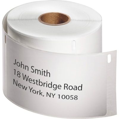 Dymo Large Address Labels - 1 2/5" (35.56 mm) Width x 3 1/2" (88.90 mm) Length - Rectangle - Inkjet - White - 260 / Roll - 2 / Box FOR DYMO LABELWRITER ONE EACH 260 LABELS PER ROLL