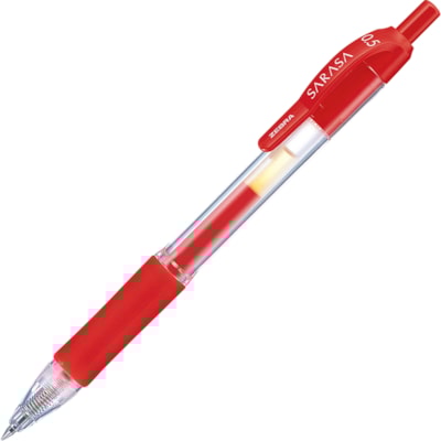 Zebra SARASA dry X20 Retractable Gel Pen - 0.5 mm (0.02") Fine Pen Point - Retractable - Red Ink - Gel-based - Transparent, Red Barrel - 1 Dozen RED  FINE 0.5MM ACID-FREE  ARCHIVAL