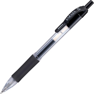 Zebra SARASA dry X20 Retractable Gel Pen - 0.5 mm (0.02") Fine Pen Point - Retractable - Black Ink - Pigment-based - Translucent Barrel - 1 Dozen BLACK  FINE 0.5MM ACID-FREE  ARCHIVAL