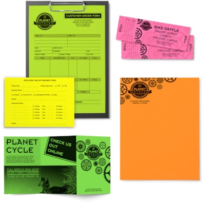 Astrobrights - Papier couleur " Néon " , 5 couleurs assorties - format lettre - 8 1/2 po (215,90 mm) x 11 po (279,40 mm) - 24 lb (10886,22 g) Poids de Base - Green Seal - Sans acide, Sans lignine, Heavyweight, Résistant à la décolaration - Orange cosmique, Citron, Vert, Ros 8.5 X11 5 COL ASS 500/PK 