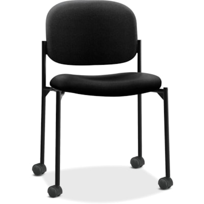 Basyx by HON - Chaise d'invité empilable Scatter - Seat Color Noir - Tissu, Polyester Seat Material - Back Color Noir - Tissu, Polyester Back Material - Frame Color Noir - Acier tubulaire Frame Material - Quatre pieds Base - 1 chaque SANS BRAS  EMPILABLE 