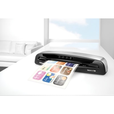 Fellowes Callisto(tm) 125 Laminator with Pouch Starter Kit - Pouch - 12.50" (317.50 mm) Lamination Width - 5 mil (0.13 mm) Lamination Thickness - 4.25" (107.95 mm) Height x 22.50" (571.50 mm) Width x 6.25" (158.75 mm) Depth r includes a Starter Kit 