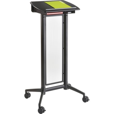 Safco Impromptu Lectern - Rectangle Top - 46.5" (1181.10 mm) Height x 26.5" (673.10 mm) Width x 18.8" (476.25 mm) Depth - Presentation - Assembly Required - Black, Powder Coated - 1 Each  