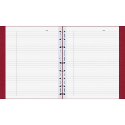 Rediform MiracleBind Hard Cover Notebook - 75 Sheets - Twin Wirebound - Ruled Blue Margin - 7 1/4" (184.15 mm) x 9 1/4" (234.95 mm) Sheet Size - White Paper - Red Cover - Hard Cover, Micro Perforated, Telephone & Address Pages, Index Sheet, Repositionable, Self-adhesive Tab, Storage Pocket, Micro Pe RED 150 PAGES SIZE : 9-1/4" X 7-1/4"