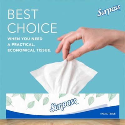 Surpass - TISSUE SURPASS 2PLY 100SH/BOX - 2 Pli - Blancboîte - 100/boîte - 30 / Carton 8 X 8 1/3 PO  BLANC CAISSE DE 100
