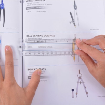 Westcott 12" Clear Magnifying Data Processing Ruler - 30.48 cm Length - 1/16 Graduations - Imperial, Metric Measuring System - Glass - Clear - 1 Each CLEAR REGLE GROISSISSANTE 12"/30CM