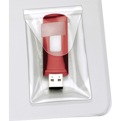 Cardinal HOLD IT Clear USB Poly Pocket - Poly - Clear ADHESIVE BACK  RESEALABLE FLAP PVC-FREE  2"X3-7/16" CLOSED