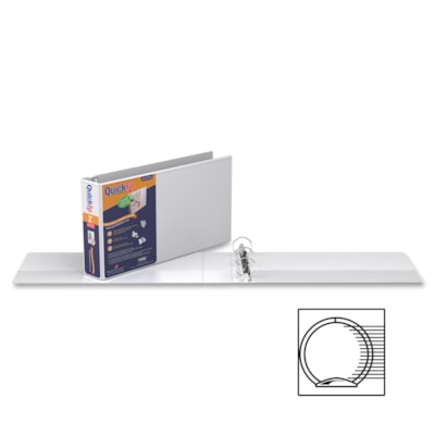 QuickFit - Reliure Deluxe QuickFit à anneaux ronds pour tableur juridique - 2 po (50,80 mm) Capcité du classeur - format légal - format 8 1/2 po (215,90 mm) x 14 po (355,60 mm) - 475 Capacité en feuilles - 3 Ring(s) - Fastener(s) : Anneau rond - Pocket(s) : 2, Avant et arri HEAVY-DUTY COMMERCIAL GRADE CO 