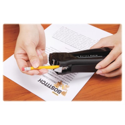 Bostitch Dynamo Stapler - Staples Upto 20 Sheet - Holds Upto 210 Staple - Full Strip - Staple Size: 1/4" (6.35 mm) - Black - 1 Each BUILT-IN PENCIL SHARPENER 20-SHEET CAPACITY  BLACK