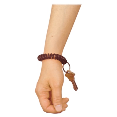 Merangue Key Ring Coil Wrist Bands - Plastic - Black - 3 / Pack PLASTIC COIL WRIST BAND SPLIT KEYRING