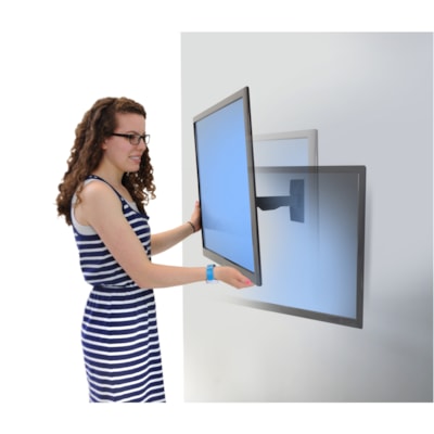 Ergotron Wall Mount for Flat Panel Display - Black - Height Adjustable - 27" to 42" Screen Support - 100 x 100, 400 x 400 - VESA Mount Compatible lower  pan left-to-right and t ilt your display to