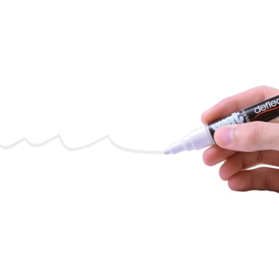 Deflecto Wet Erase Markers - Fine Chisel, Bold Marker Point - White Ink - 4 / Pack SET OF 4 