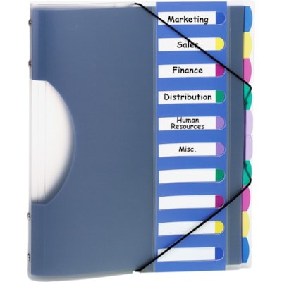 Esselte Translucent Poly Project Sorter - 10 x Divider(s) - 10 Tab(s) - 8.50" (215.90 mm) Divider Width x 11" (279.40 mm) Divider Length - Letter - Multicolor Divider - Elastic Closure, Moisture Resistant - 1 Each 10 POLY DIVIDERS HOLDS 8-1/2X11IN PAPER