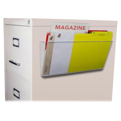 Storex Magnetic Wall File Pockets - 500 x Sheet - Magnetic, Heavy Duty - 100% Recycled - Clear - Plastic - 1 Each LEGAL 