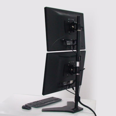 Amer Dual Monitor Stand Vertical Mount Max 32" Monitors - Up to 32" Screen Support - 52.91 lb (24000 g) Load Capacity - 37.99" (964.95 mm) Height x 12.09" (307.09 mm) Width - Aluminum Alloy, Steel   MAX 32 
