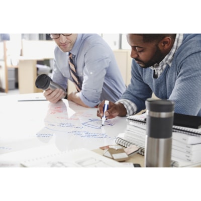 Post-it® - Surface de tableau effaçable instantané - largeur de 48 po (1219,20 mm) x longueur de 72 po (1828,80 mm) - Film Blanc - Rectangle - 1 chaque DEF6X4-C  1.219 M X 1.829 M 