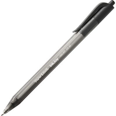 Paper Mate InkJoy 100 RT Pens - 1 mm (0.04") Medium Pen Point - Retractable - Black Ink - Translucent Barrel - 1 Dozen  