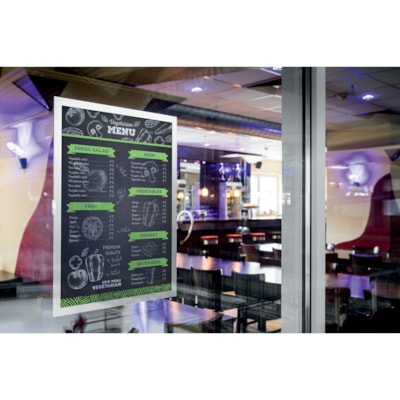 DURABLE - Cadre document DURAFRAME - 11 po (279,40 mm) x 8,50 po (215,90 mm) Taille du cadre - Rectangle - Horizontal, Vertical - Autocollant, Magnétique, Double face, Robuste - Argenté - 2 / emballage AUTOCOLLANTS  LETTRE  ARGENT PAQUET DE 2