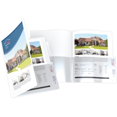 Davis Group Letter Project File - 8 1/2" (215.90 mm) x 11" (279.40 mm) - 2 Internal Pocket(s) - White - Tear Resistant, Heavy Duty, Archival-safe, Tear Proof, Recyclable, Ink-transfer Resistant, Tab, Front Pocket - 5 / Pack  