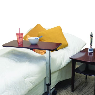 BIOS Medical Adjustable Rolling Overbed Table - Laminated Rectangle Top - 22.05 lb (10 kg) Capacity - Height Adjustable - 30" (762 mm) to 47" (1193.80 mm) Adjustment - 30.8" (781.05 mm) Height x 15" (381 mm) Width - Hospital - 1 Each ADJUSTABLE HEIGHT TABLE HEIGHT: 30" - 47"